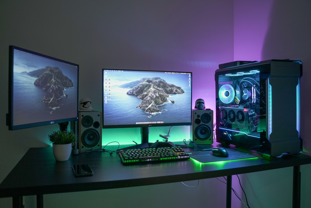 A HTPC, Hackintosh PC and Gaming PC rig with liquid cooling setup and full RGB light inside