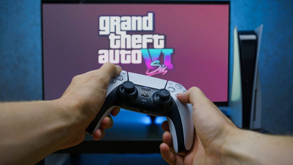 New upcoming Rockstar game GTA VI. Point of View playing Grand Theft Auto VI on Playstation 5